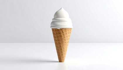 Single white ice cream cone