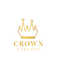 King crown logo, Modern geometric linear crown logo