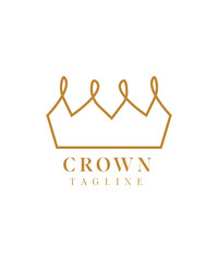 King crown logo, Modern geometric linear crown logo