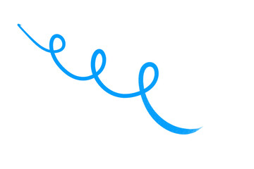 Blue spiral brush stroke line for presentation highlights and minimal designs