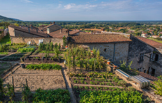 Jardins potagers &agrave; Treffort, Ain, France