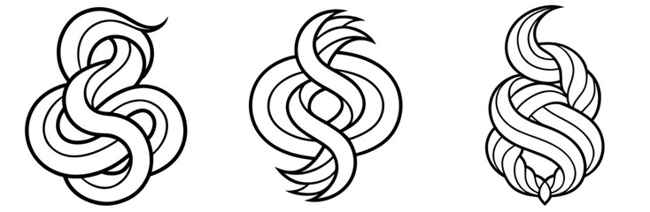 Fototapeta premium Twisted Doodle Outline - Coloring Book Page Line Art Vector