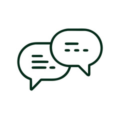 Speech bubbles in line art style representing communication concept  