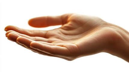 Realistic Representation of Open Hand for Healing Energy in Soft Light Space Photography