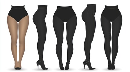 Elegant Curvy Body Silhouette Isolated on White Background for Fashion and Design Applications
