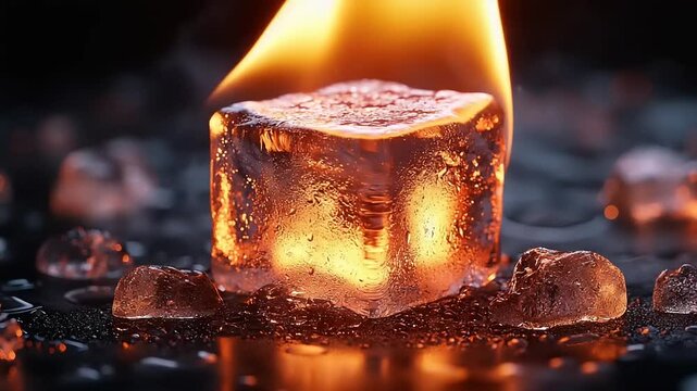 Burning ice cube