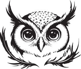 Obraz premium Cute Cartoon Owl with Brown Feathers on White Background