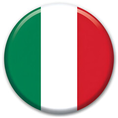 Italian Flag Button: Green White Red Vertical Stripes