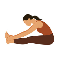 Fototapeta premium Elegant Flat Vector of Women Doing Yoga