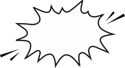 Obraz premium Blank Comic Explosion Speech Bubble in Black and white – Pop Art Style Vector Illustration, perfect for pop art designs, comic books, advertising, and attention-grabbing banners