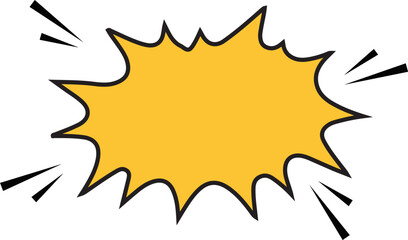 Blank Comic Explosion Speech Bubble in Yellow – Pop Art Style Vector Illustration,  perfect for pop art designs, comic books, advertising, and attention-grabbing banners