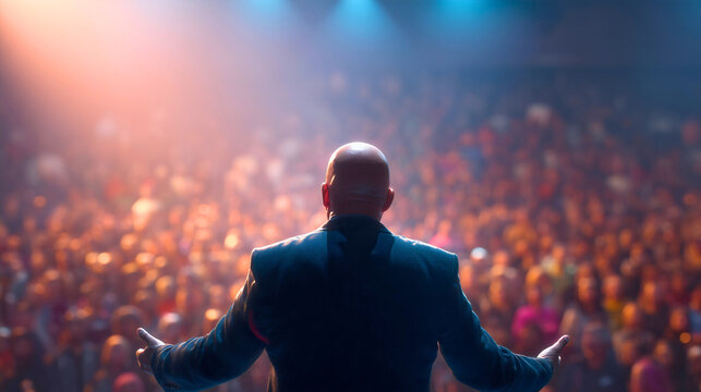 Christian pastor preaching a sermon at church, speaker giving a spiritual speech to a congregation, gospel ministry event with prayer and worship, religious leader teaching the bible for faith and hop