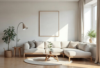 Modern living room with sofa