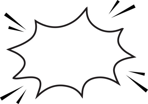 Blank Comic Explosion Speech Bubble in Black and white &ndash; Pop Art Style Vector Illustration,  perfect for pop art designs, comic books, advertising, and attention-grabbing banners