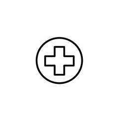 Fototapeta premium Simple medical symbol; a cross inside a circle.