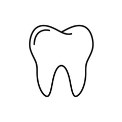 A simple, outlined illustration of a healthy human molar tooth.