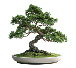 A large tree with a trunk that is twisted and has a lot of branches