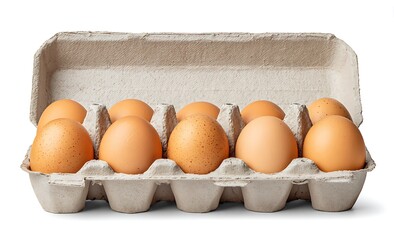 A carton of eggs isolated on a white background