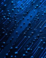 Modern blue computer circuit board design