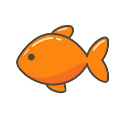 A cartoon fish, simple flat style, with a cute and lively