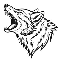 Savage Wolf Head Logo Vector

