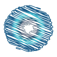 round blue and white abstract