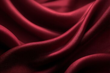 A dark red background with waves of fabric