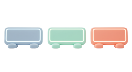 Three PastelColored WallMounted Display Holders with Illuminated Edges.