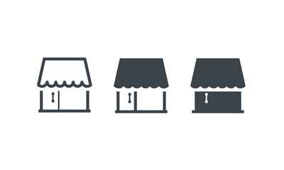 Clean E-commerce & Retail Shop Icons, High Quality Vector Illustrations . Outline and Filled
