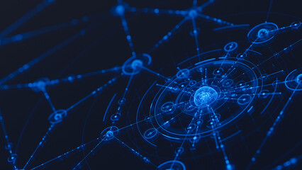 Big data technology data science analysis artificial intelligence generative ai deep learning machine learning algorithm neural flow network analytics innovation abstract futuristic. 3d rendering.