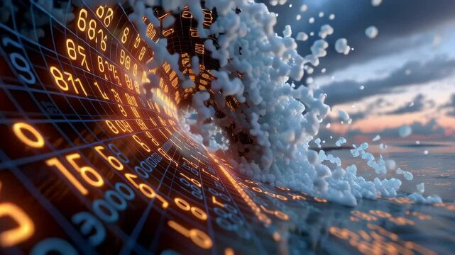 The dynamic interplay of finance and nature visualized in a wave of data. - Powered by Adobe