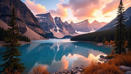 sunrise over the lake