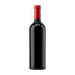 Red Wine Bottle on Transparent Background