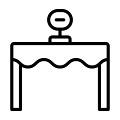 Table Reservation Vector Line Icon Design