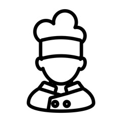 Chef Avatar Vector Line Icon Design