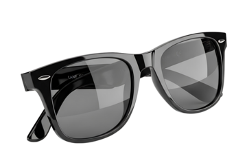 Black sunglasses isolated on a transparent background