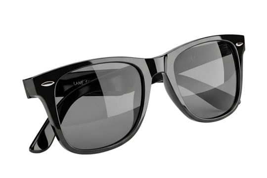 Black sunglasses isolated on a transparent background