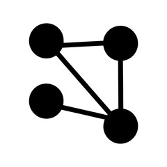 Black Network or Connection Icon, A black silhouette of a simple network or connection symbol, featuring interconnected nodes.
