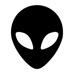 Iconic Depiction of an Alien Face in a Simple Black and White Design