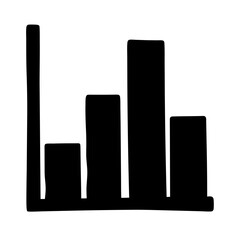 Minimalist Bar Graph Representation on White Background Depicting Statistical Data