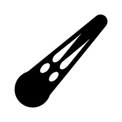 Stylized black hair clip with elliptical cutouts in a simple vector graphic