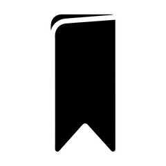 Simple black bookmark icon on white background for books or reminders