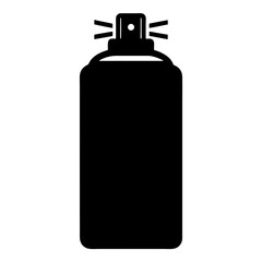 Black and white spray can icon representing aerosol product application