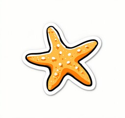 Obraz premium Cartoon character clipart of a pink starfish, on a solid white background