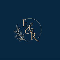 ER Initial Wedding Monogram Logo with Minimalistic Style