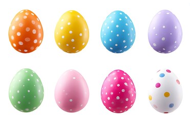 Obraz premium Colorful Easter eggs isolated on a white background