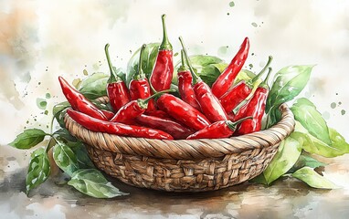 artistic watercolor still life featuring freshly harvested moringa pods