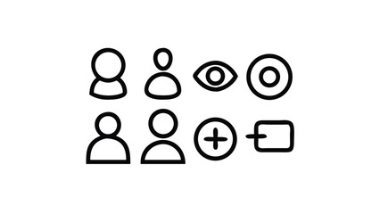 Fototapeta premium Set of Simple Black and White User Interface Icon Illustrations