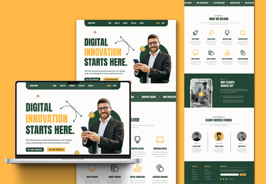 Modern Creative Agency Landing Page UI Template Design