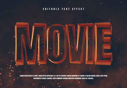 Retro Cinema Title Editable Text Effect Template